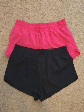 90 Degree By Reflex Women's Pink and Black Athletic Shorts Bundle